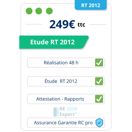 Pack Étude RT 2012 | Attestation bbio  + XML complet