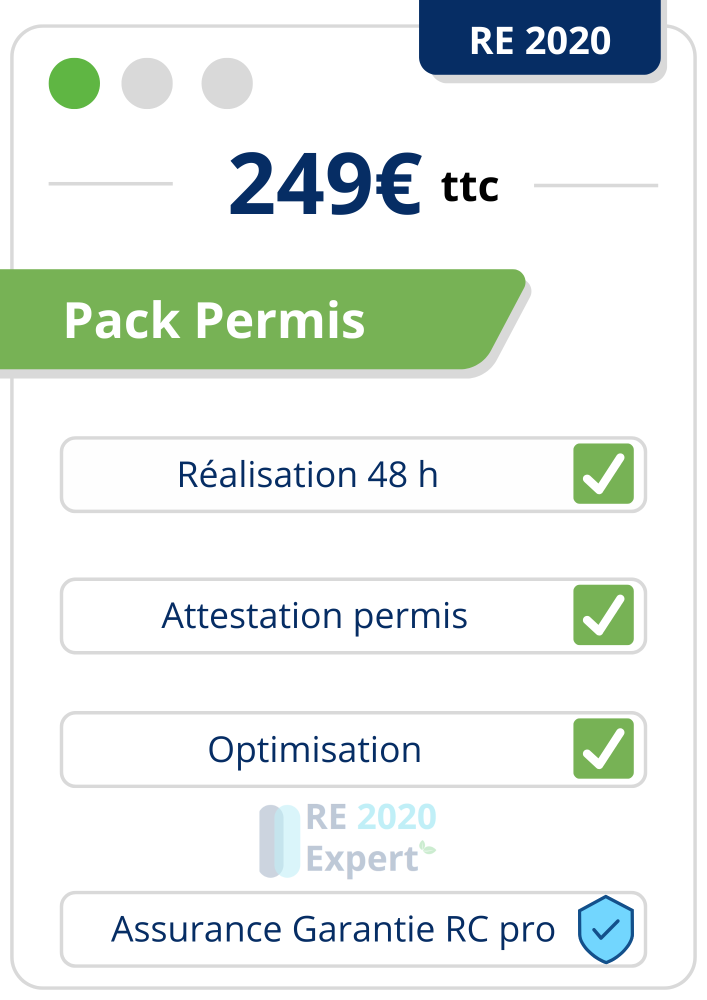Pack Permis RE2020 | Attestation et étude thermique 48h