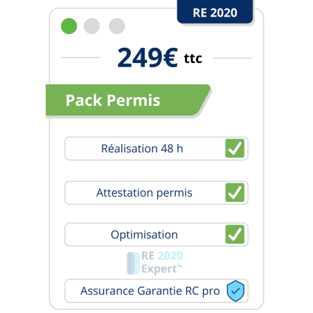 Pack Permis RE2020 | Attestation et étude thermique 48h