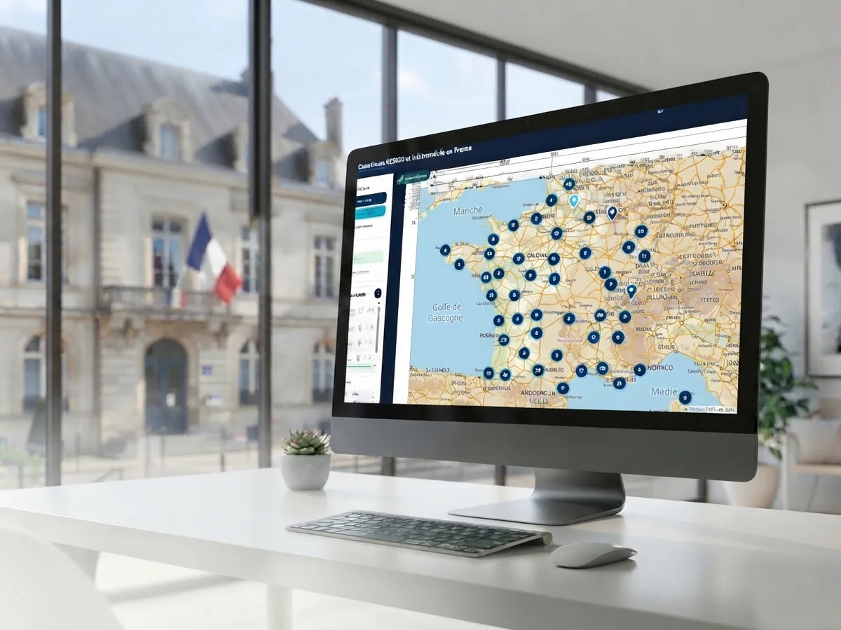 Carte de France des contrôleurs RE2020 affichée sur un ordinateur